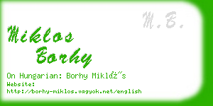 miklos borhy business card